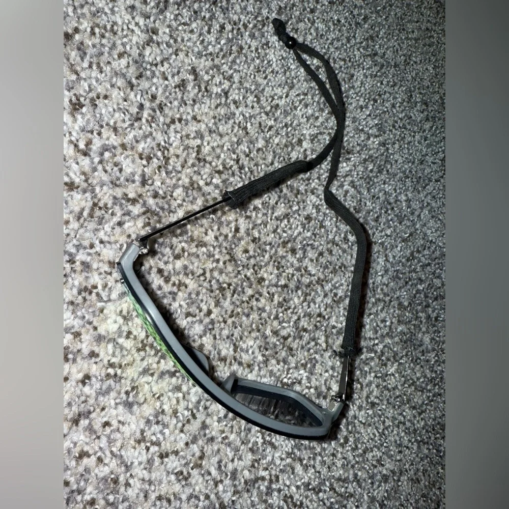 Red sunglasses with neck strap